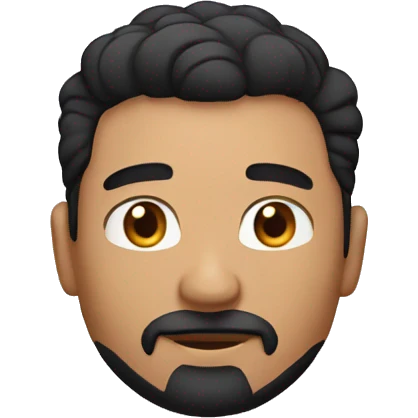 full Man with short black hair and goatee beard emoji