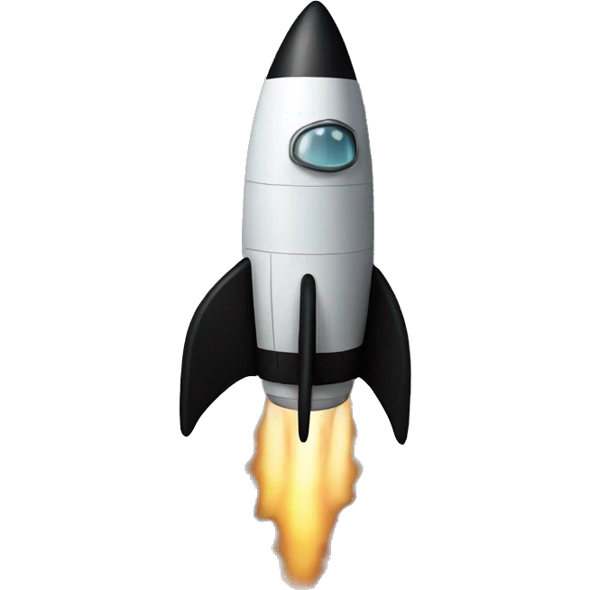 Black rocketship emoji