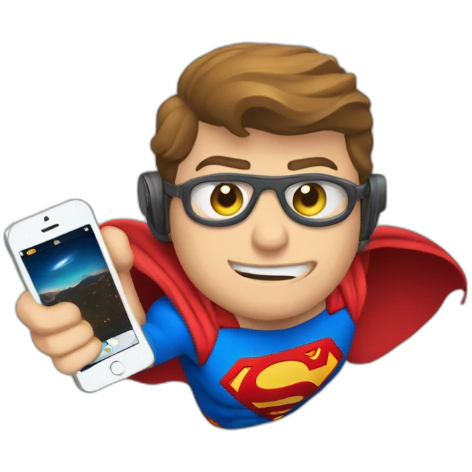 Superman con un teléfono  emoji