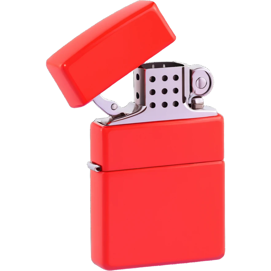 Zippo Lighter, red emoji