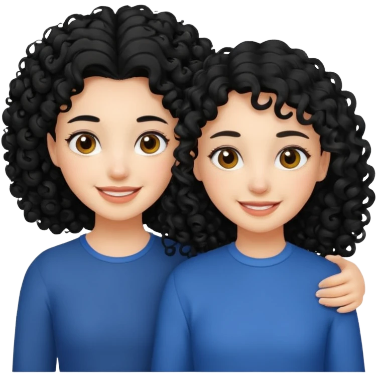 a pretty bratz fair girl with curly black hair with another girl bestfriend emoji