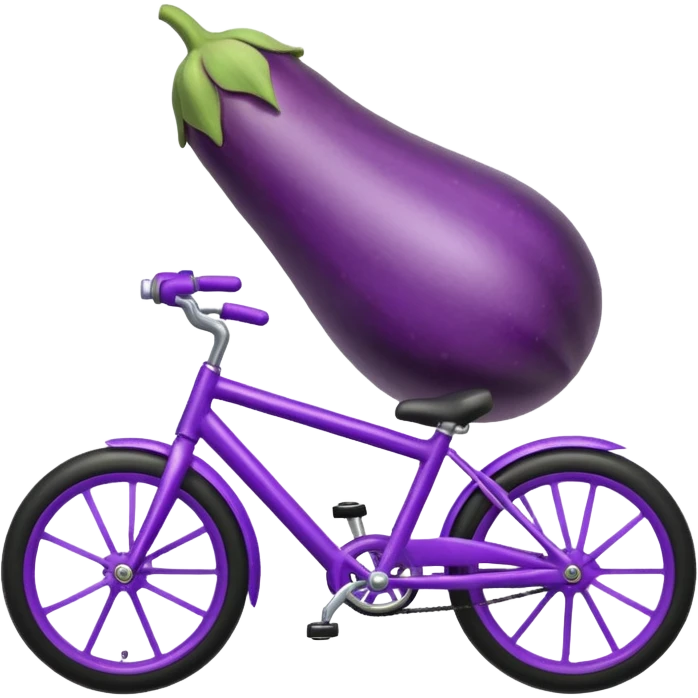 eggplant riding bike emoji