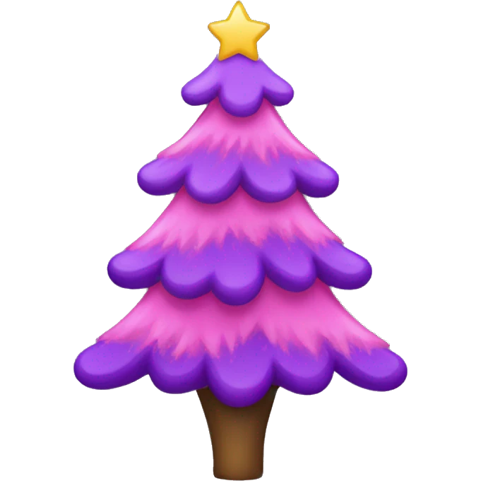 Purple and pink christmas tree emoji