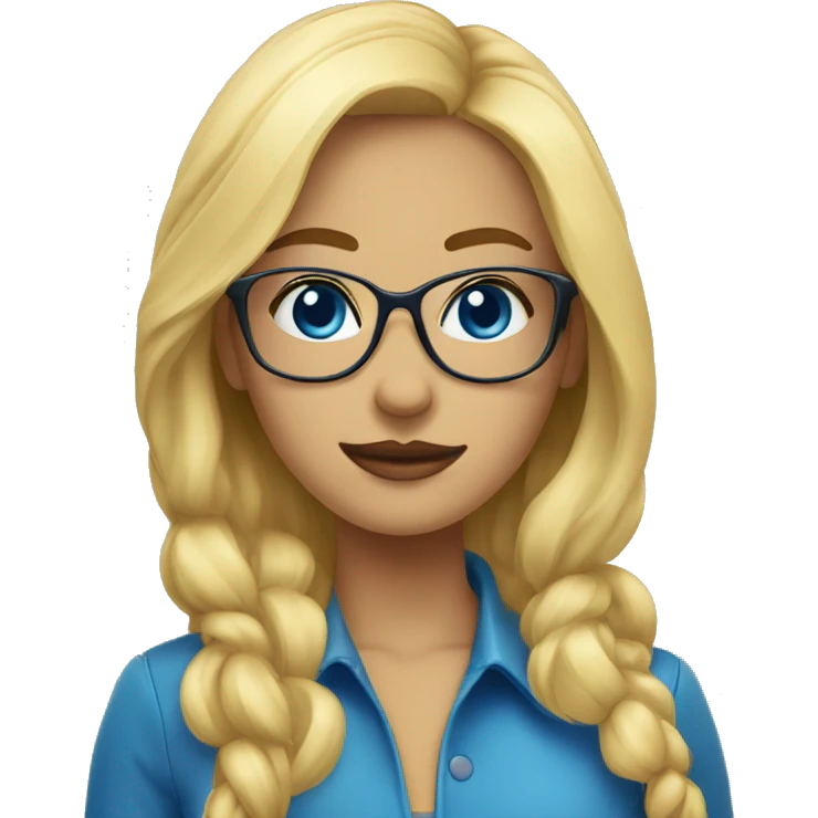 femme blonde yeux bleus lunettes  emoji