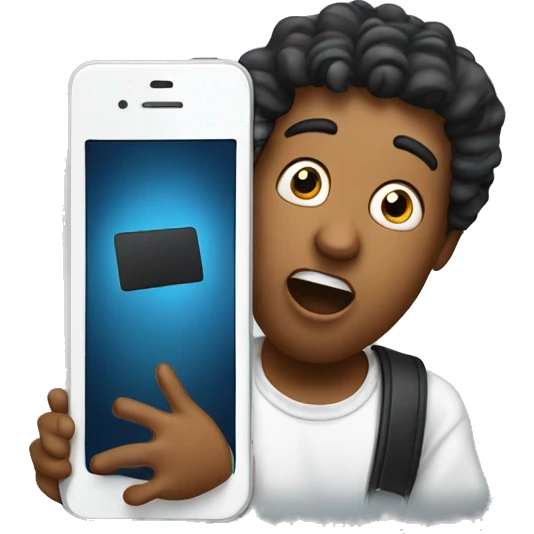 surprised musician holding his phone emoji