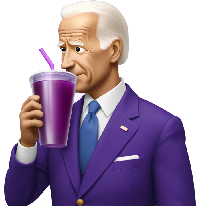 Joe Biden sippin purple juice emoji