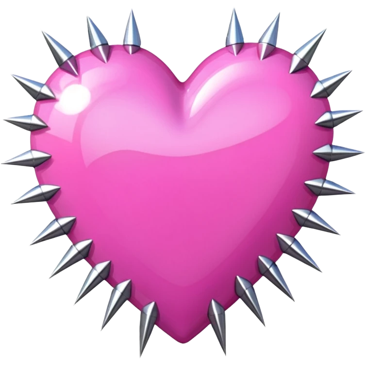 pink glittery heart with chrome spikes emoji