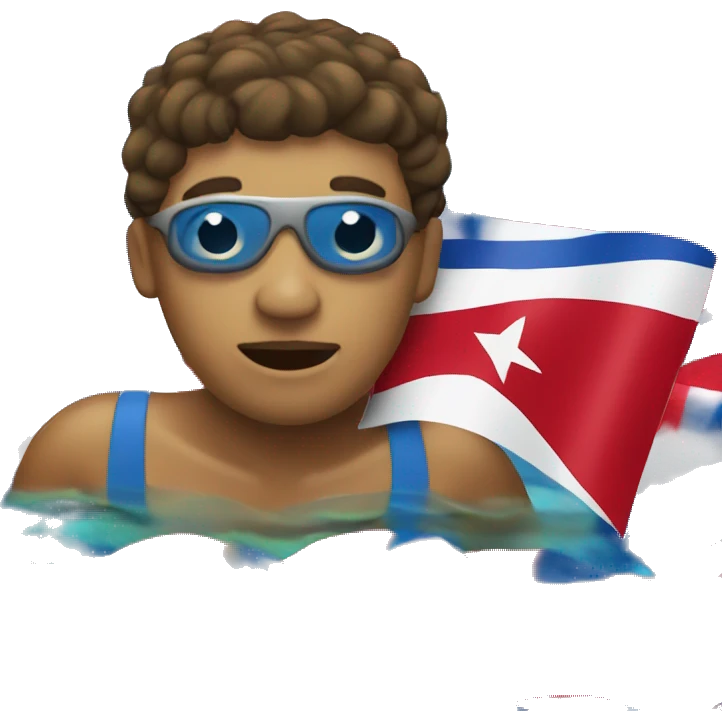 Person swimming with a Cuban flag emoji