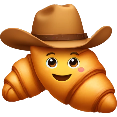 croissant wearing a cowboy hat emoji