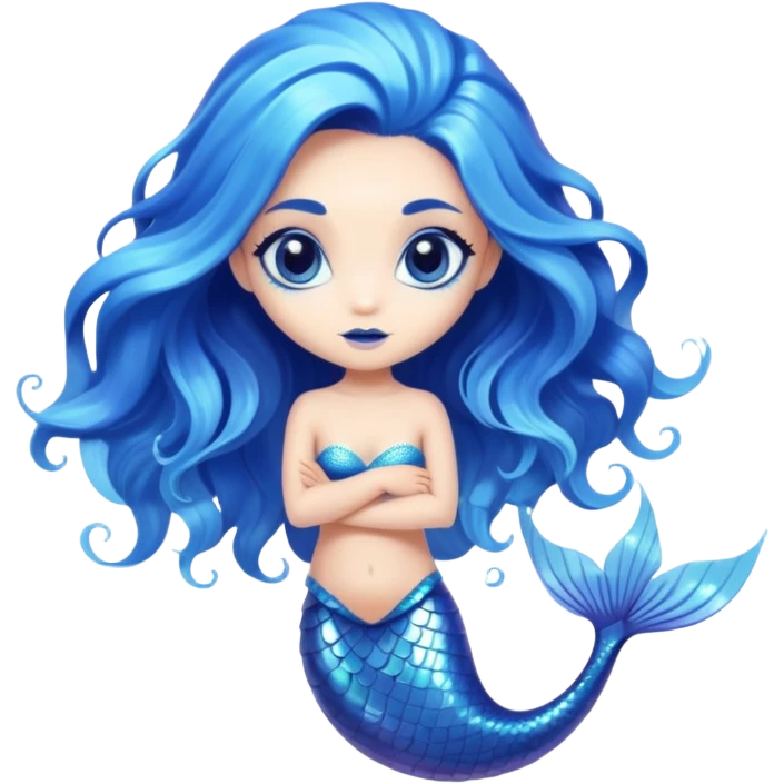 Blue mermaid alien emoji
