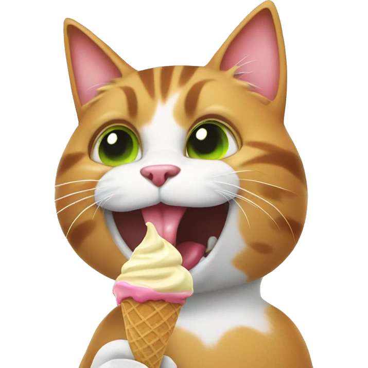 Cat eating ice cream emoji