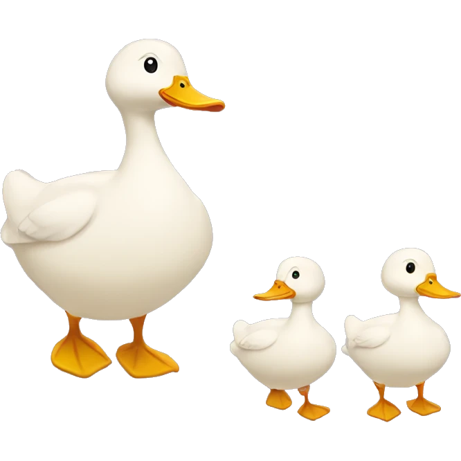 duck family walking in one line behind each other emoji