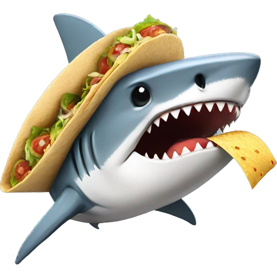 Shark eating a taco emoji