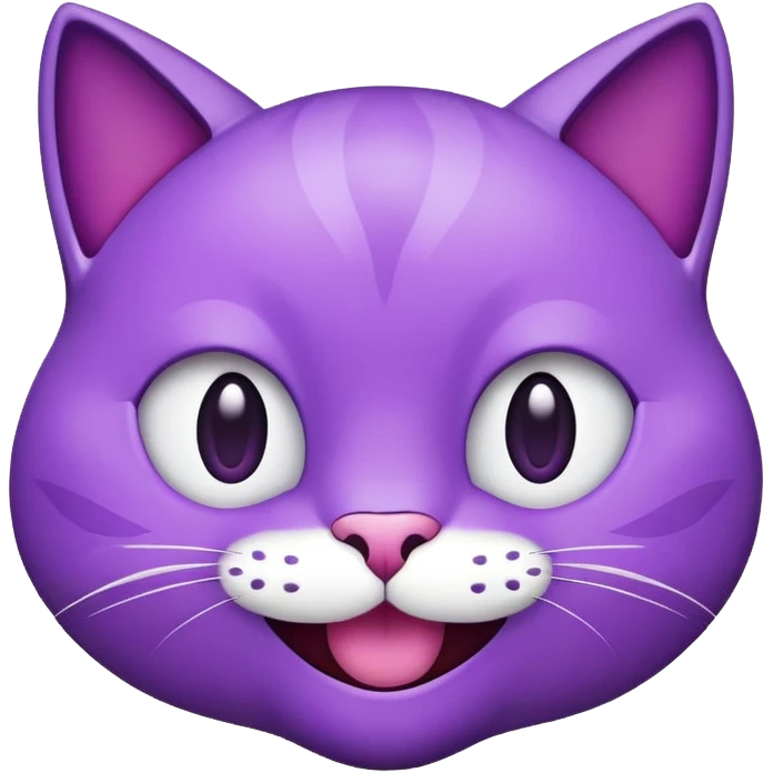 Silly purple emoji cat face emoji