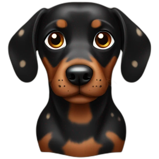 black and brown spotted sausage dog emoji