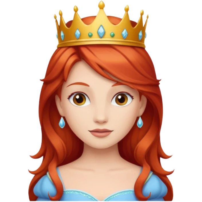 Creame una princesa con el pelo rojo emoji