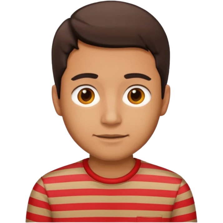 Men with red Striped Shirt not t shirt emoji