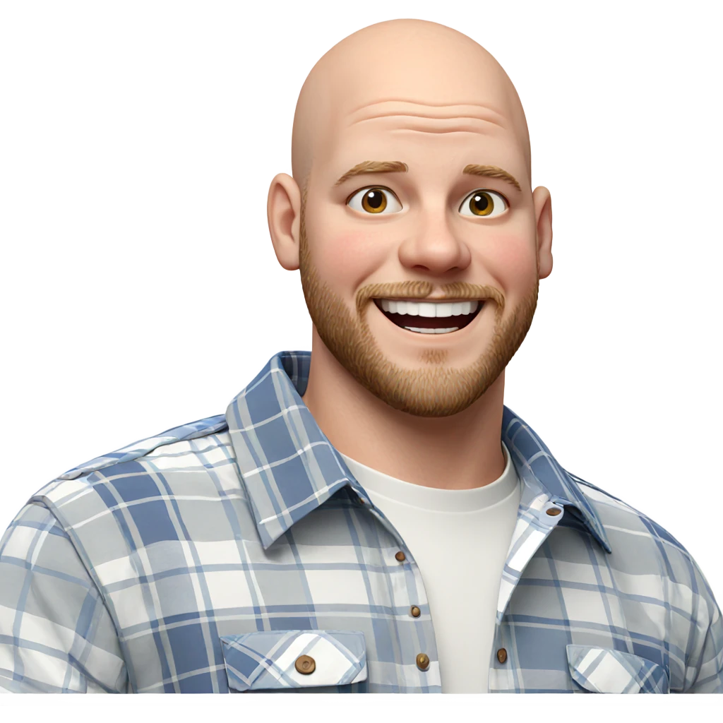 smiling man in plaid shirt emoji