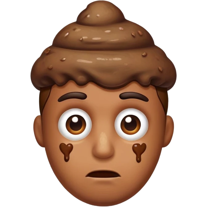 man with poop on his head emoji
