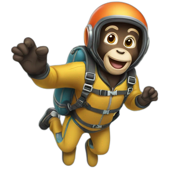 Money-Mongkey-Skydiving emoji