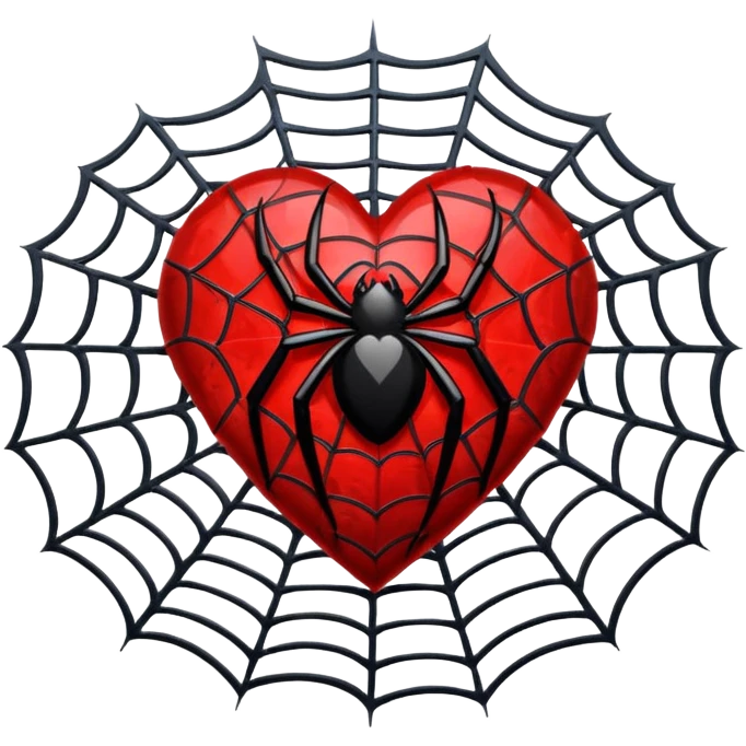 heart with a dark spiderweb emoji