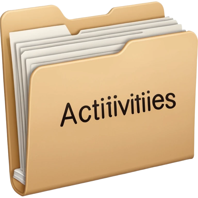 folder that says activites follwed by stack of forms  emoji