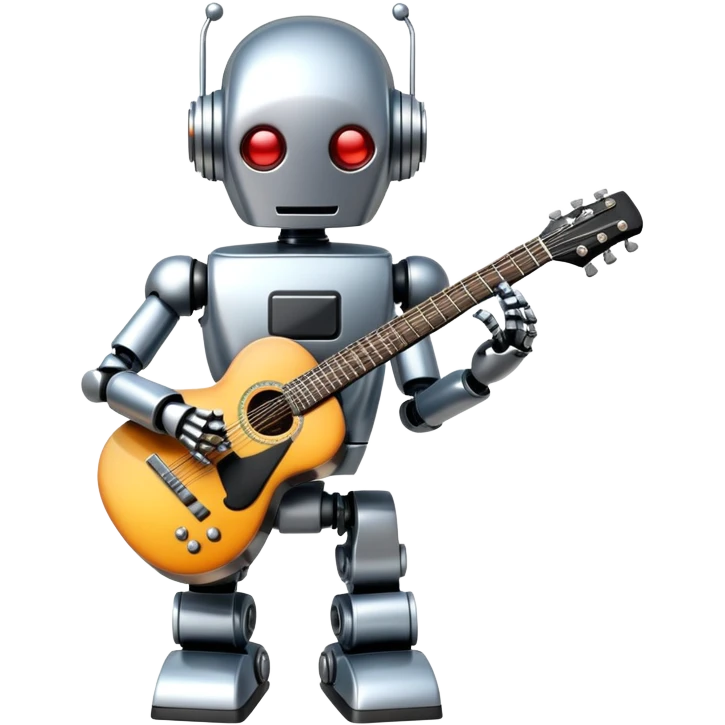 Robot playing guitar emoji