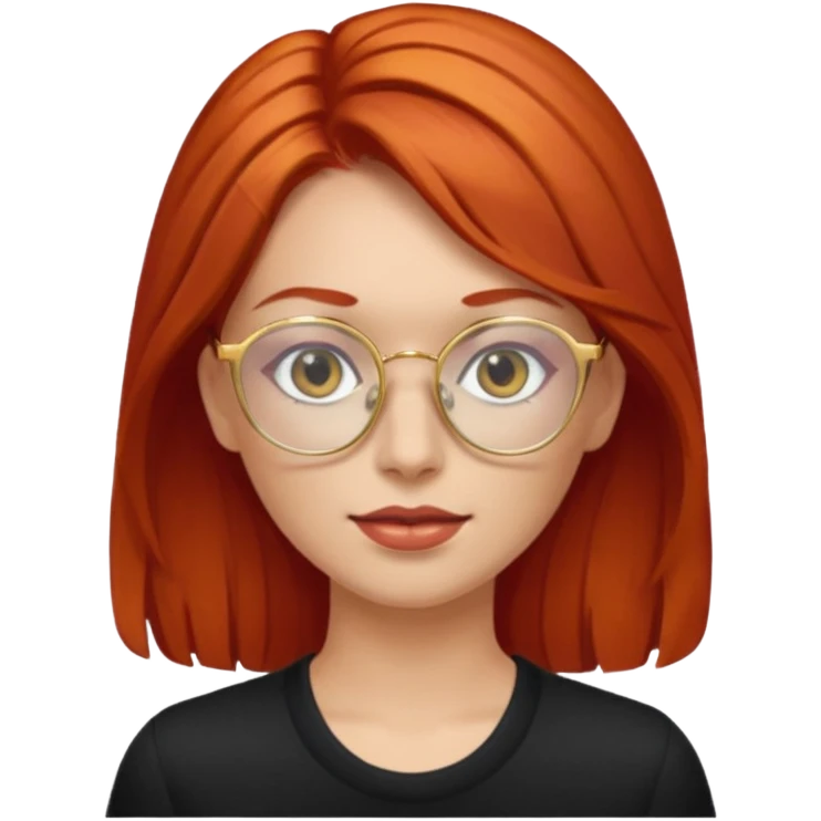 Red haired woman with gold glasses  emoji