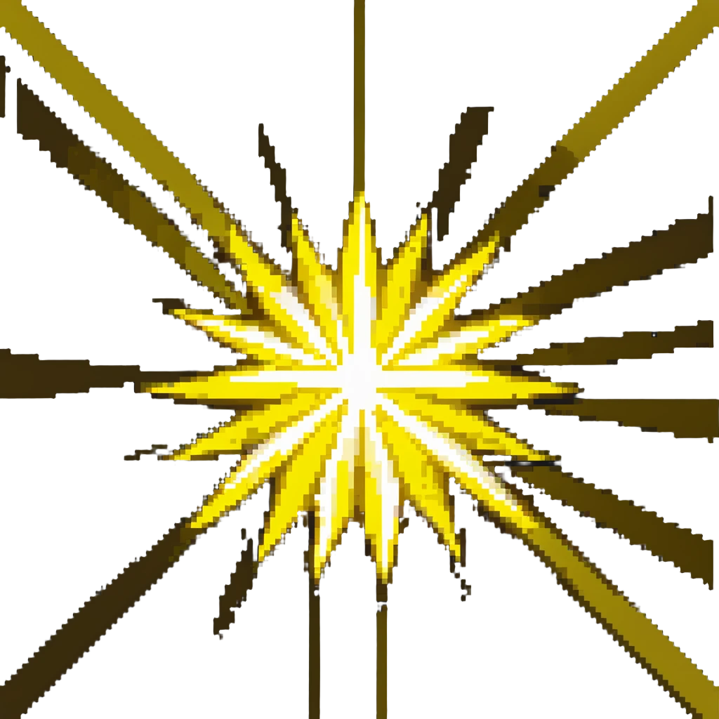 Bright yellow star radiating light emoji