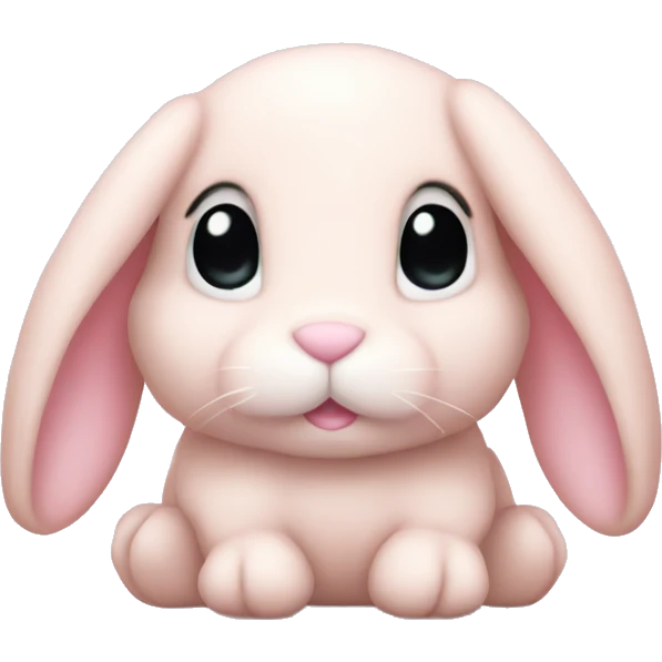 pale pink bunny stuffed animal with lop ears emoji