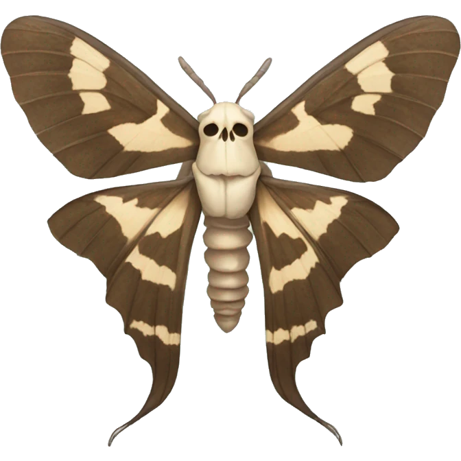 skull moth emoji