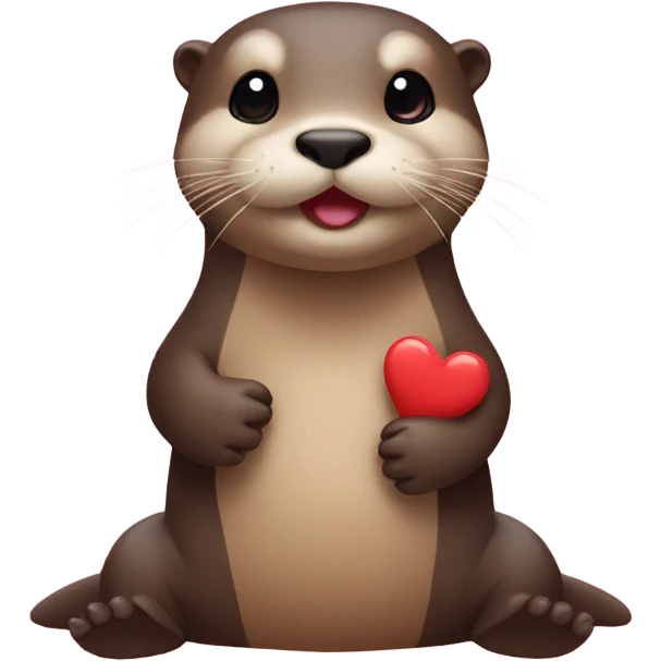 Otter with hearts emoji
