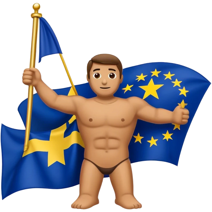 man with european union flag emoji