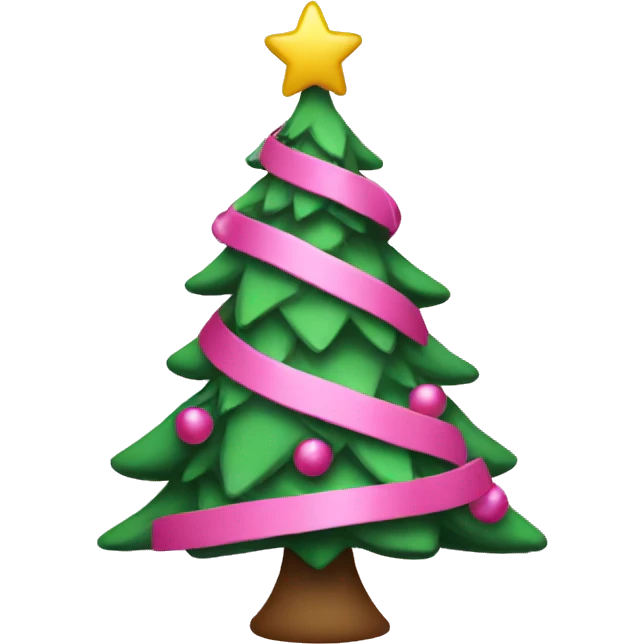 Pink Christmas tree emoji