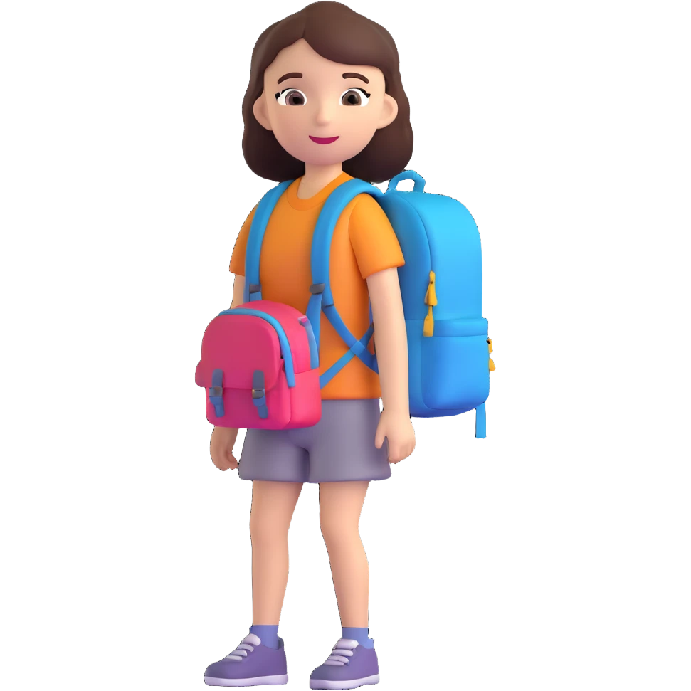 girl with backpack emoji