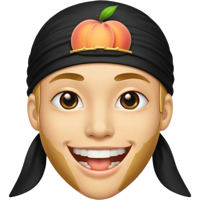 peach with an black durag and grillz emoji