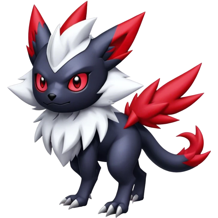 Cool Edgy Shiny Digimon-Weavile-Absol-Zorua-Zangoose-hybrid full body emoji