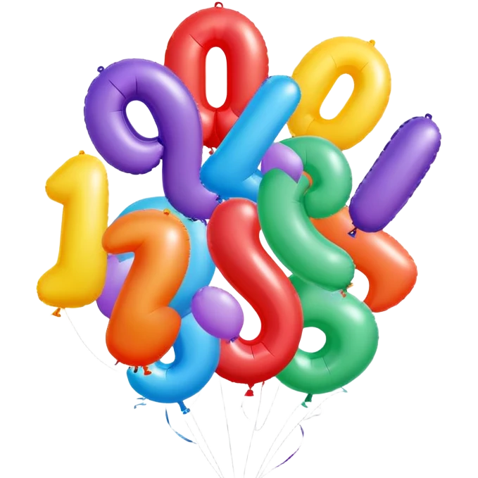 Balloon numbers emoji