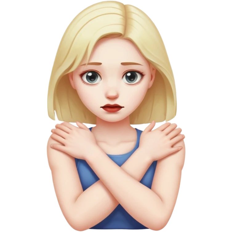 Arms crossed grabbing a neck dead face girl emoji