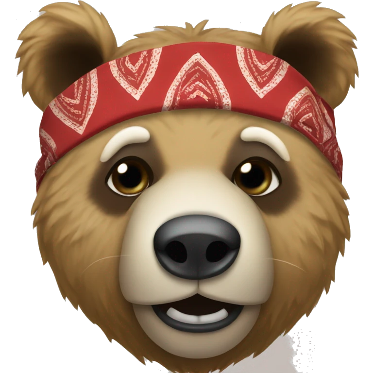 a bear wearing a bandana over their nose and mouth, bandit style.  emoji