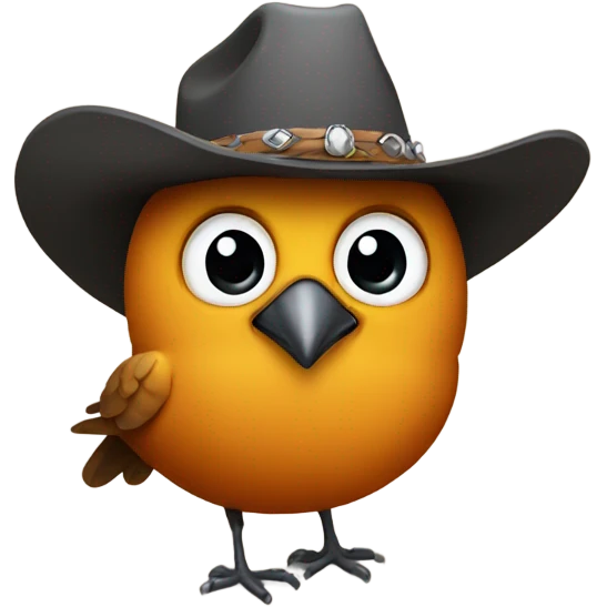 Bird with a cowboy hat  emoji