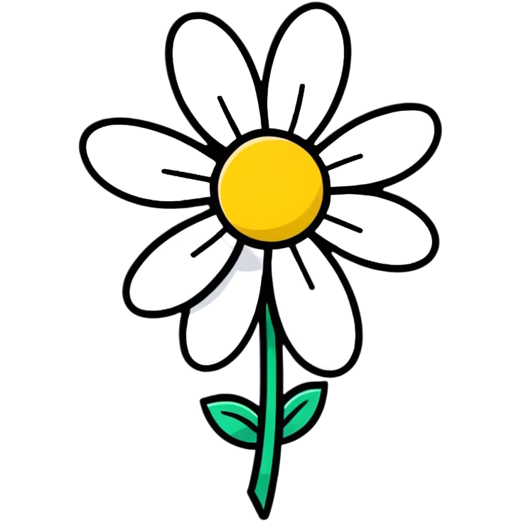 colorful cartoon flower with a small bow, playful style emoji