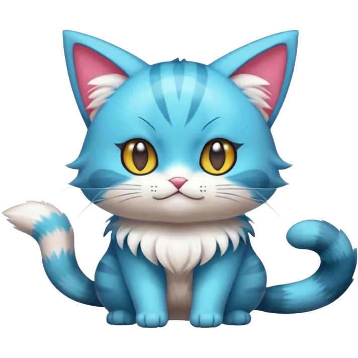 Cartoon Purugly-Glameow-Pokémon-fusion emoji