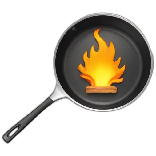 flaming hardware in a frying pan emoji