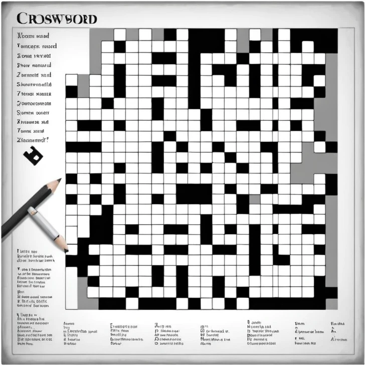 partially completed newspaper crossword emoji