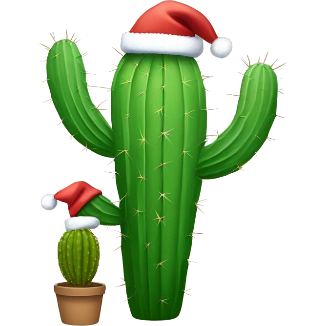 Cactus wearing a Christmas hat ￼￼ emoji