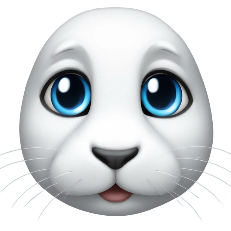 White rabbit blue eyes with black circles around eyes emoji