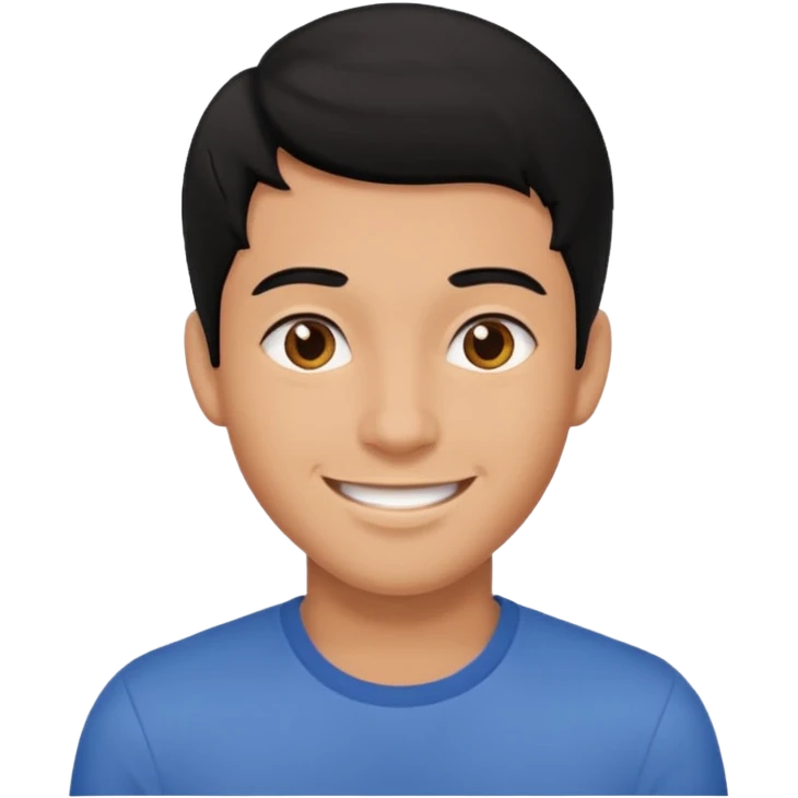 young man adult, black hair, brown skin emoji