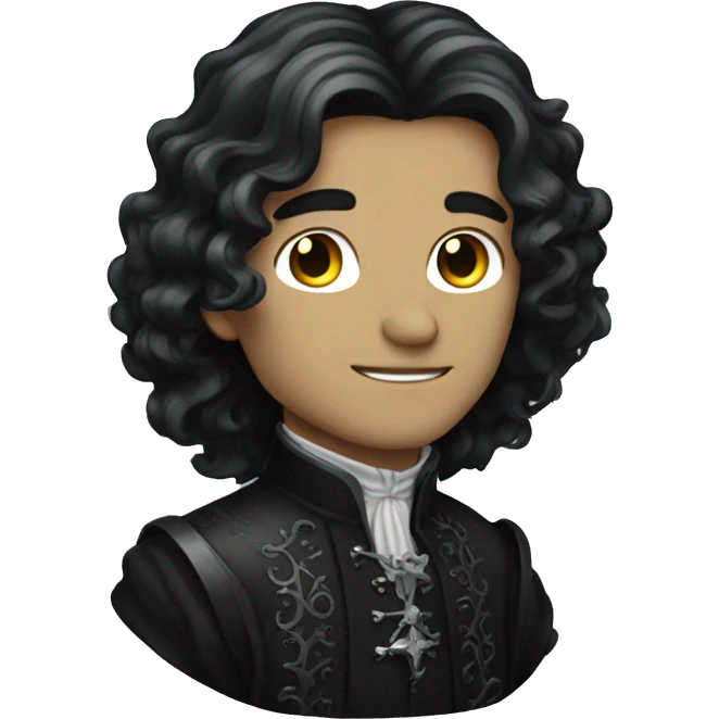 Gothic prince with long wavy hair emoji