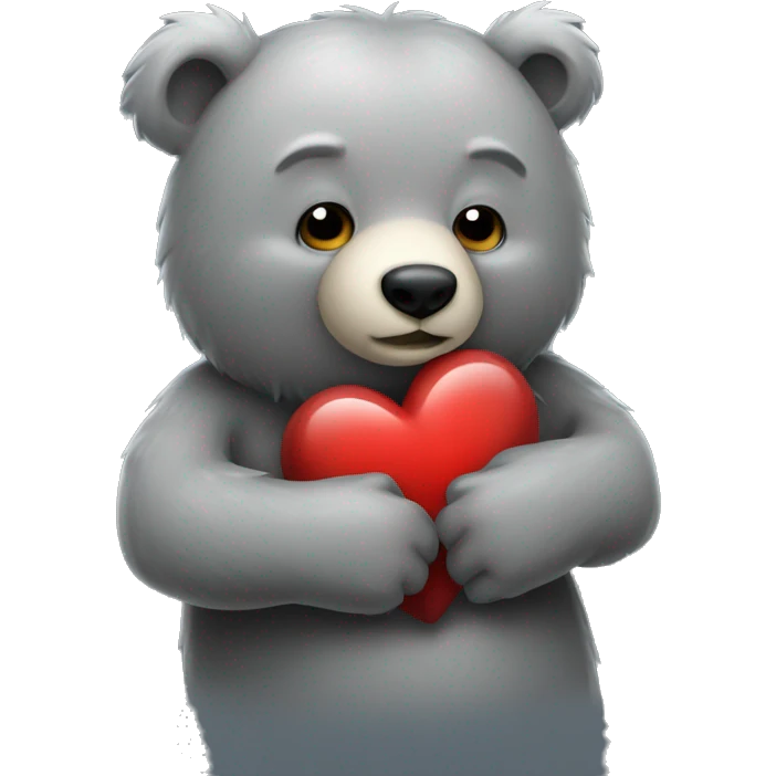 realistic-grey-bear-hugging-heart  emoji